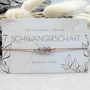 SCHWANGERSCHAFT • Edelstein Macramé Armband • Botswana Achat • ca. Ø 4 mm • Glücksbringer • Talisman • Pregnancy • Schutzarmband • Mom to be