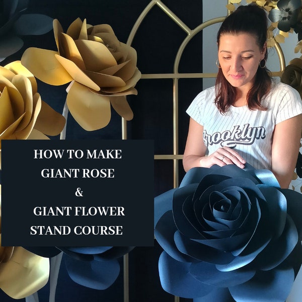 Giant Rose & Giant Flower Bases Course Wedding Decor Party Achtergrond DIY Papieren Bloemen Verjaardag Decor Giant Flowers Decor