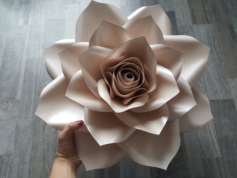 SVG A4 Large Rose Paper Flower Template 77 Svg Flower Etsy UK