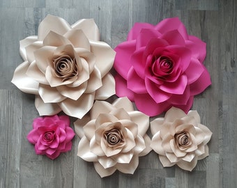 SVG/PNG Rose Paper Flower Template #77 Flower Template Svg Rose Template Paper Rose Wedding Decor Diy Paper Flowers Wall Backdrop