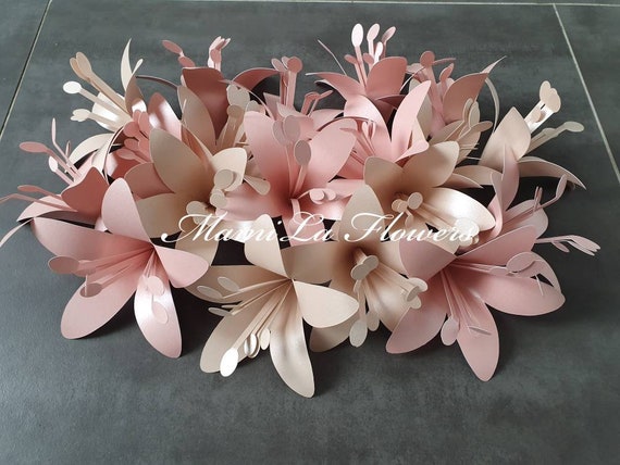 Download Svg Pdf Png Lilly Paper Flower Template 32 Pdf Flower Wall Etsy