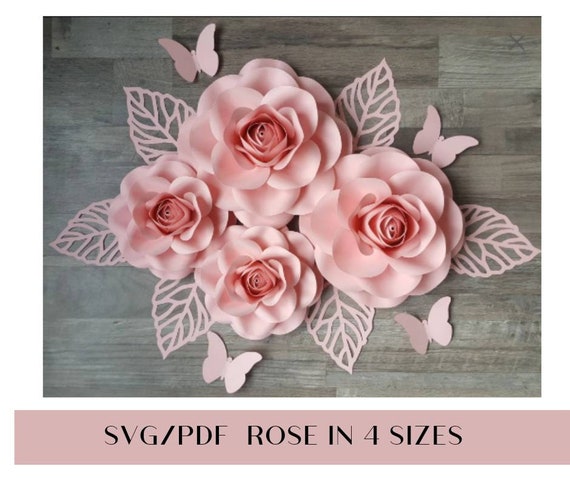 SVG / PDF 4 TAMAÑOS Plantilla de rosa de flor de papel - Etsy México SVG / PDF 4 TAMAÑOS Plantilla de rosa de flor de papel - Etsy México