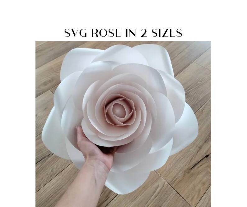 SVG Large Rose Paper Flower Template Cricut Template Wedding Etsy