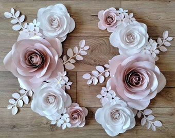 5 Größen SVG Rose Papier Blume Vorlage Hochzeit Hintergrund Dekor Party Dekor Geburtstag Dekor Papier Blume Weihnachten Papier Blume Cricut Vorlage