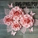 SVG/PDF Paper Flower Rose Template  Pdf Flower Template Svg Rose Template Wedding Decor Party Decor Christmas Paper Flower Backdrop 