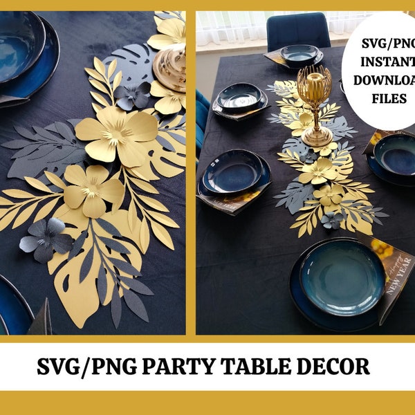 SVG/PNG Party Table Decor Birthday Decor Monster Leave  Svg Paper Leave Wedding Table Decor Table Decor Cricut File Paper Decoration