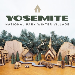 Yosemite National Park Winter Village - a miniature scene of Yosemite’s iconic buildings and other features