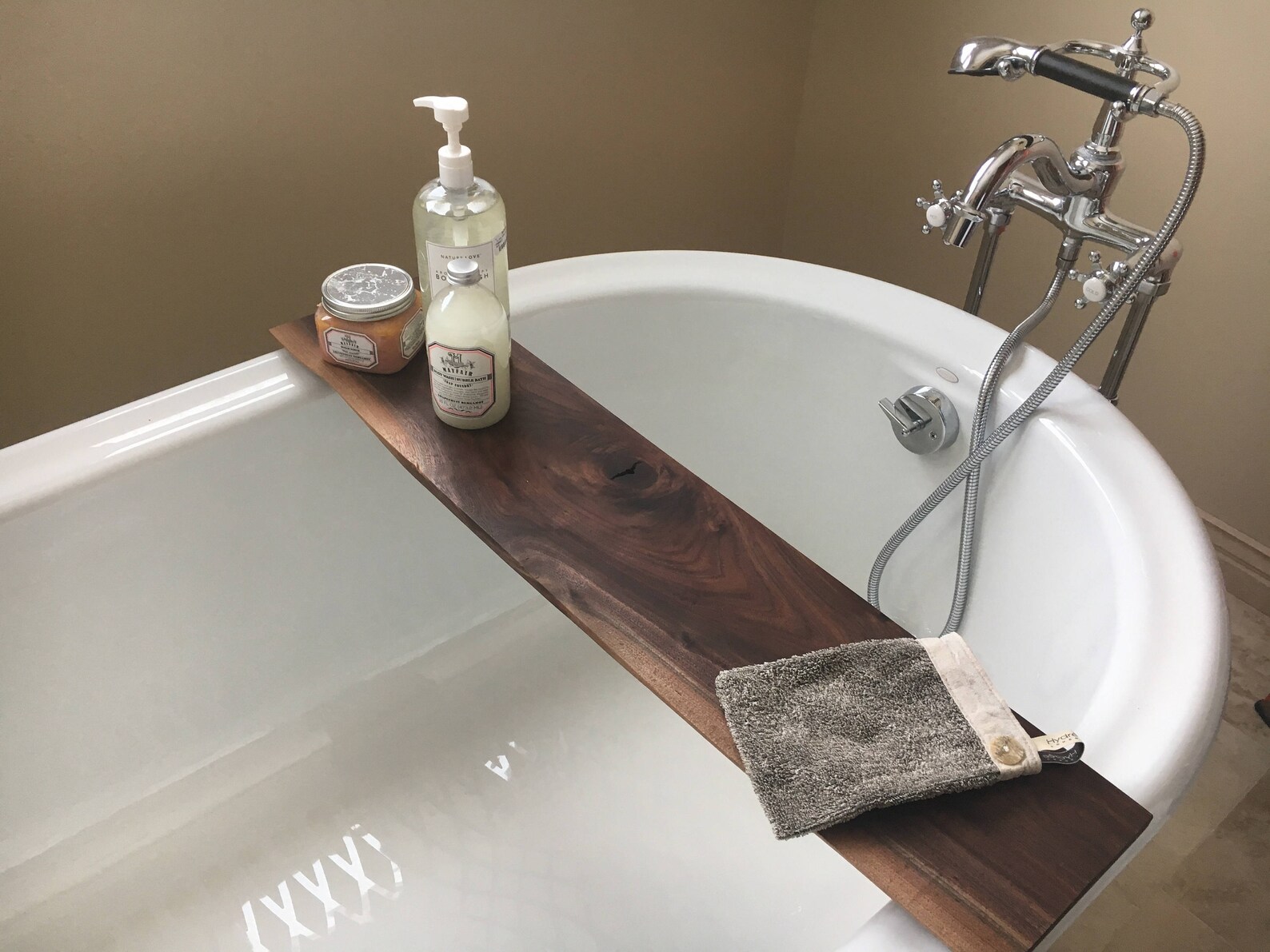 Bath Caddy Bathtub Tray from Live Edge Black Walnut Etsy