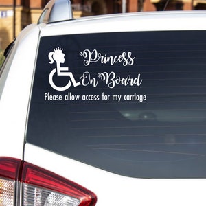 Princess On Board Wheelchair Decal