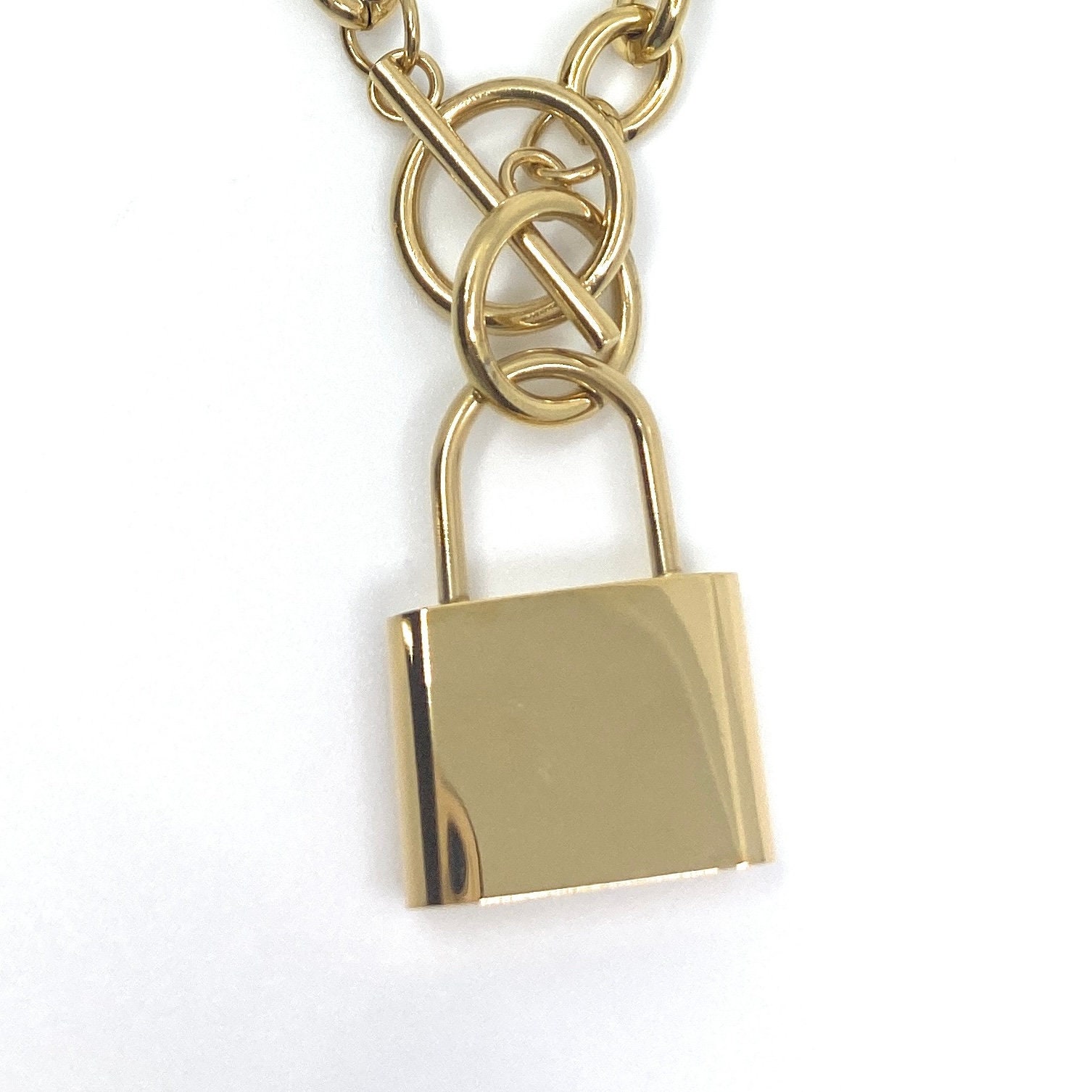 The Gold Lock Chain - Etsy