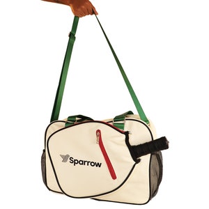 Pickleball Bag retro canvas duffle bag for Men & Women with paddle cover-vintage inspired sports bag design Green