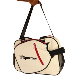 Pickleball Bag retro canvas duffle bag for Men & Women with paddle cover-vintage inspired sports bag design Black