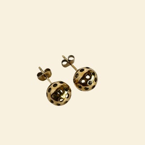 Pickleball Stud Earrings: Stainless Steel Jewelry (9mm)