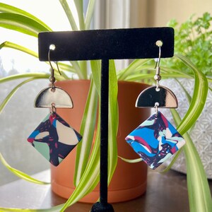 Multi-Color Geometric Drop Earrings