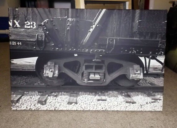 Train Car Photo On Canvas Wall Art Office Decor Photography Etsy