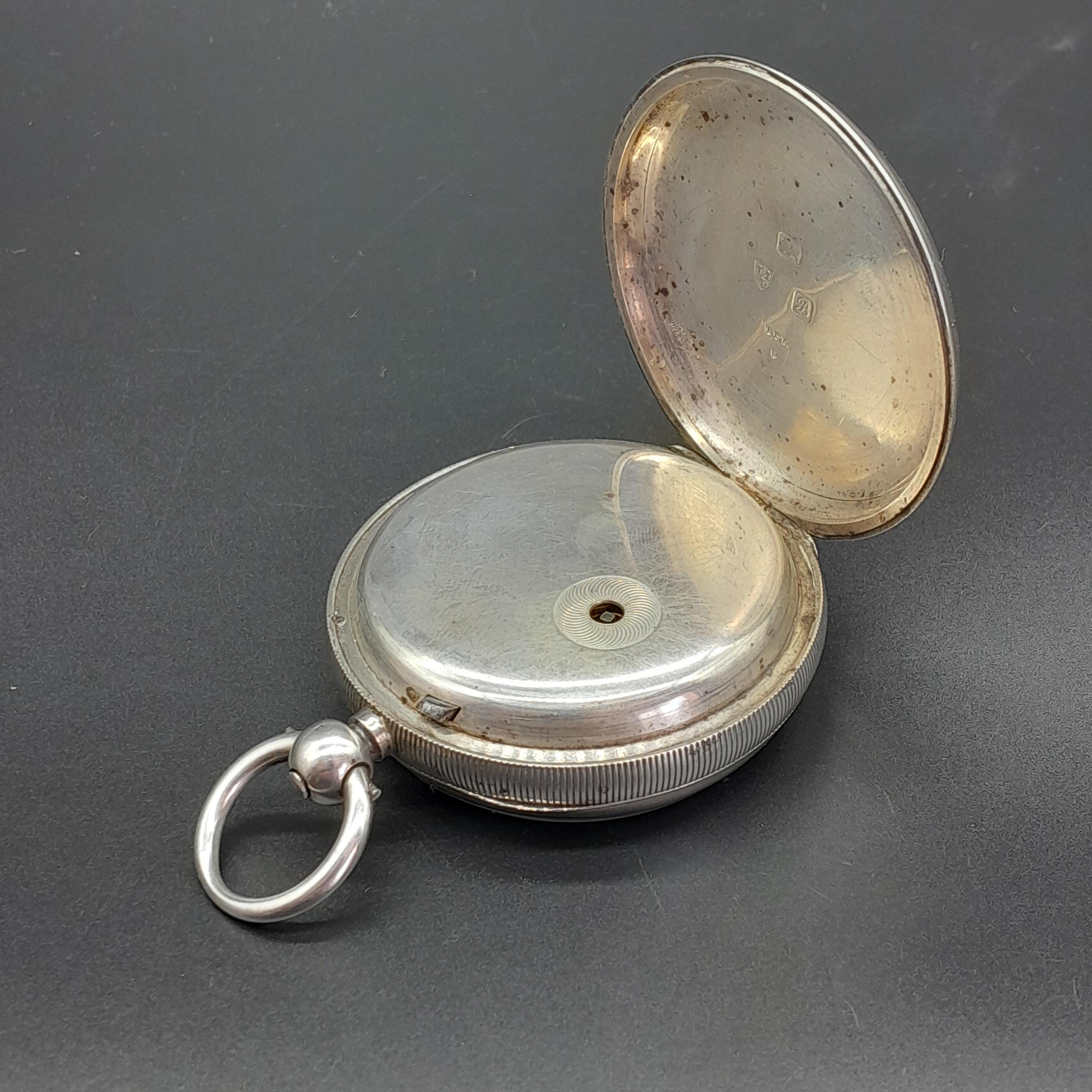 Antique Sterling Silver Cased Fusee Pocket Watch, Key Wind, 1902