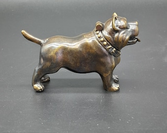 Vintage Brass Bulldog Statue: Antique Bronze Dog Sculpture - Etsy