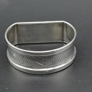 Antique Sterling Silver Napkin Ring, engraved, 1891