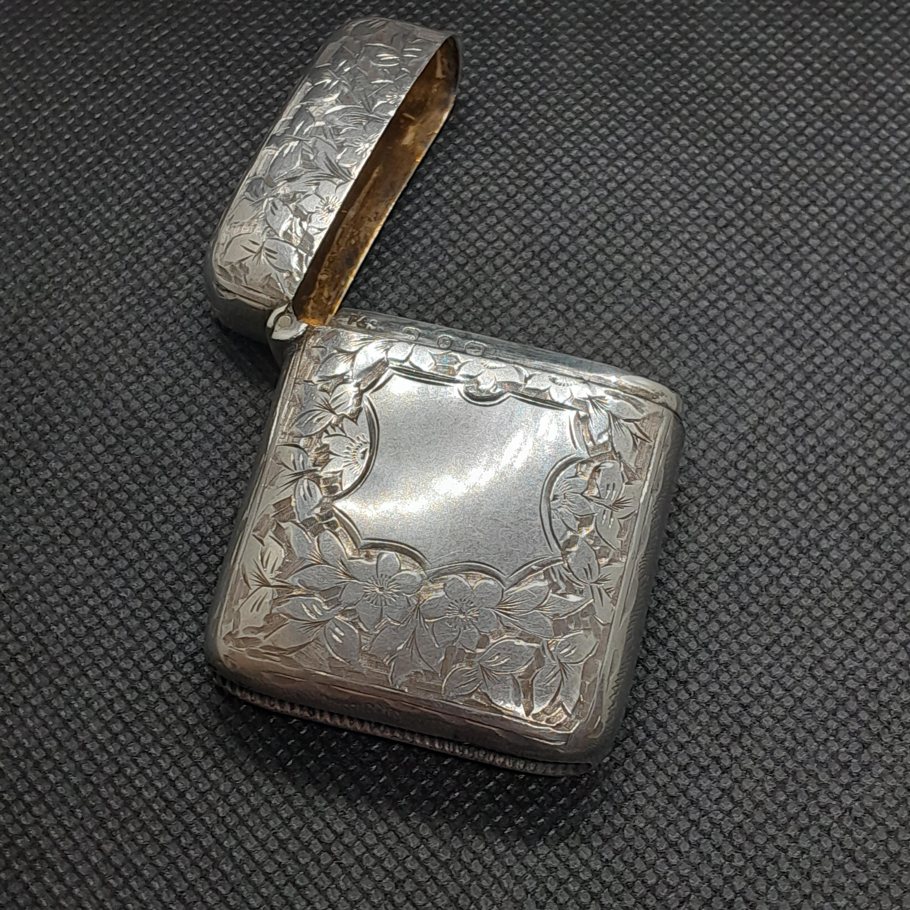 【ひろ】GLAD HAND & Co. SILVER VESTA CASE Sterling Silver Match Safe Vesta Case - M & L - Birmingham