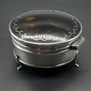 Antique Sterling Silver Jewellery Trinket Box, 1926