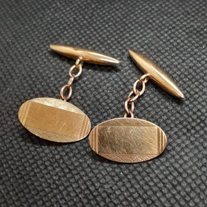 Vintage 9ct Gold Cufflinks, Boxed, 1960