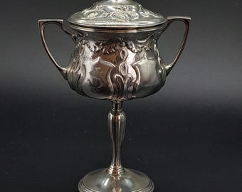 Antique Sterling Silver Lidded Trophy Dish 1922