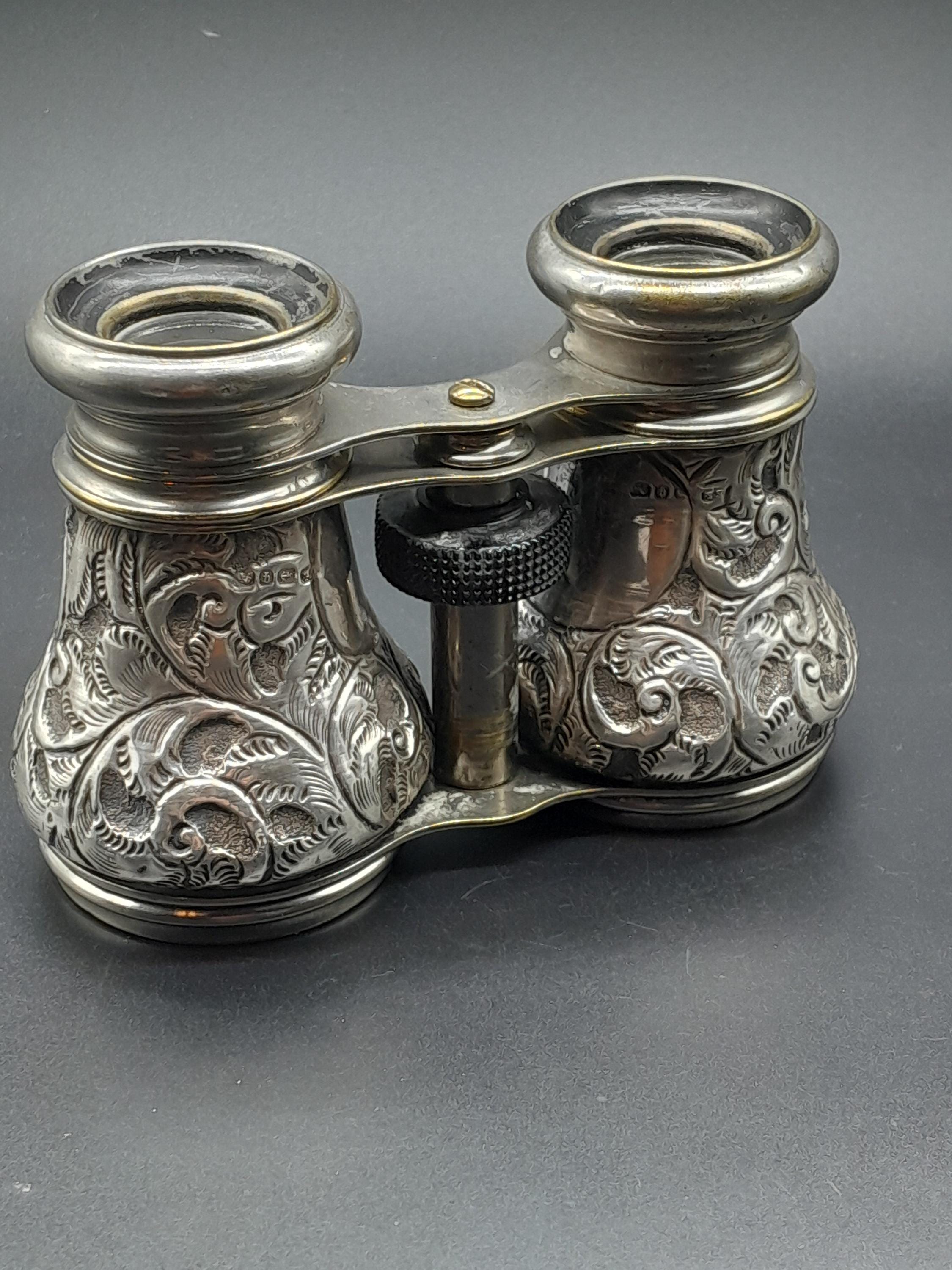 アンティーク スターリングシルバーケース入りオペラグラス 1890年