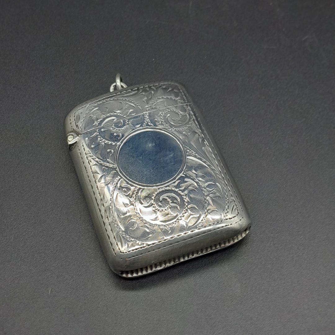 アンティーク スターリング シルバー ベスタ ケース、1908 年 - Etsy 日本