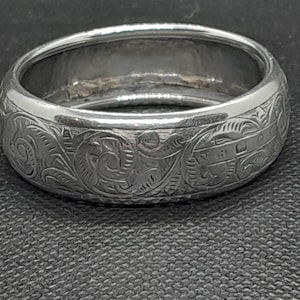 Antique Sterling Silver Napkin Ring, engraved, 1891