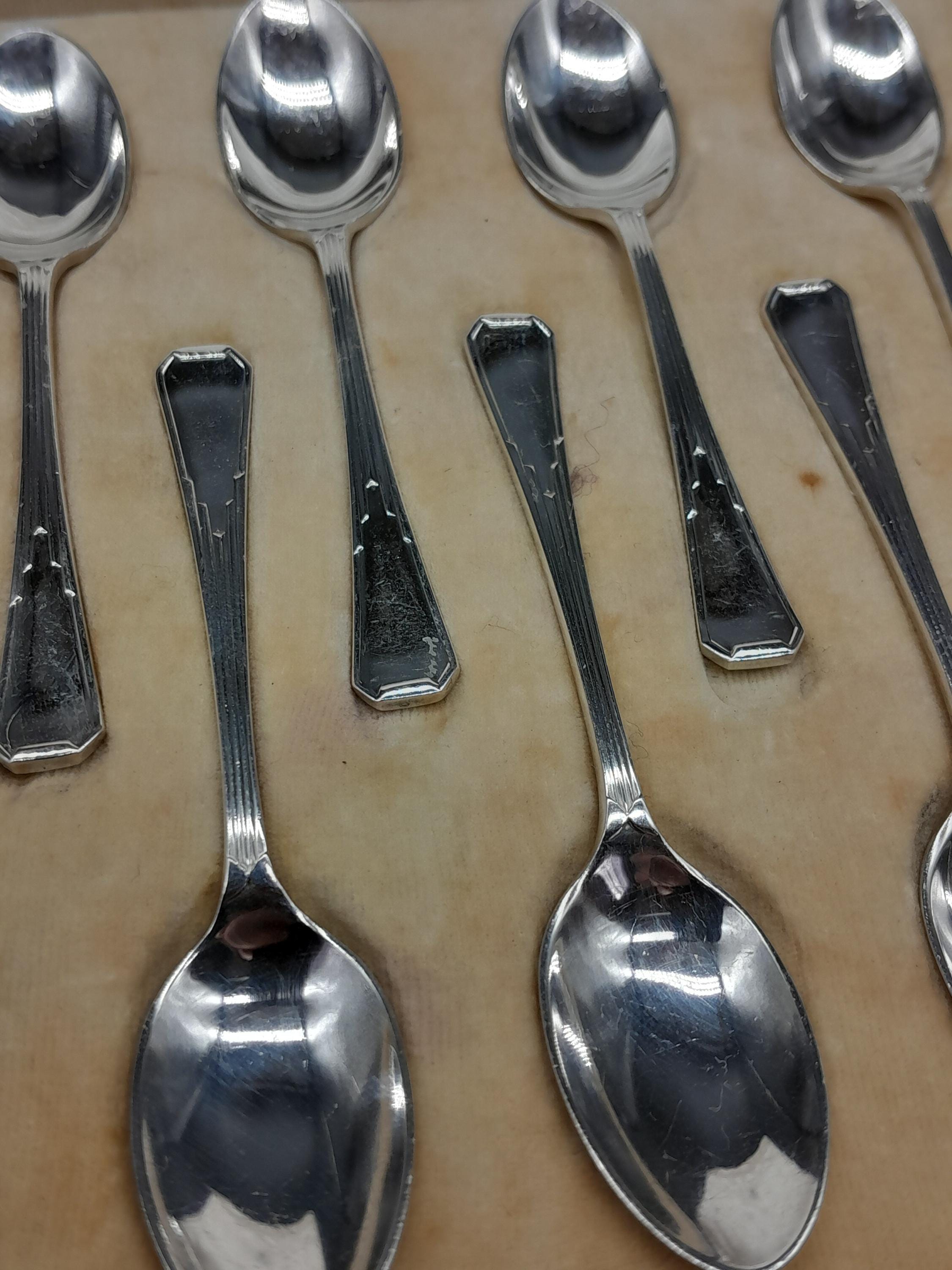Set of 12 Cased Antique Sterling Silver Coffee Spoons, 1936 - Etsy
