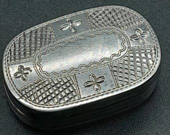 Antieke sterlingzilveren vinaigrette, 1806