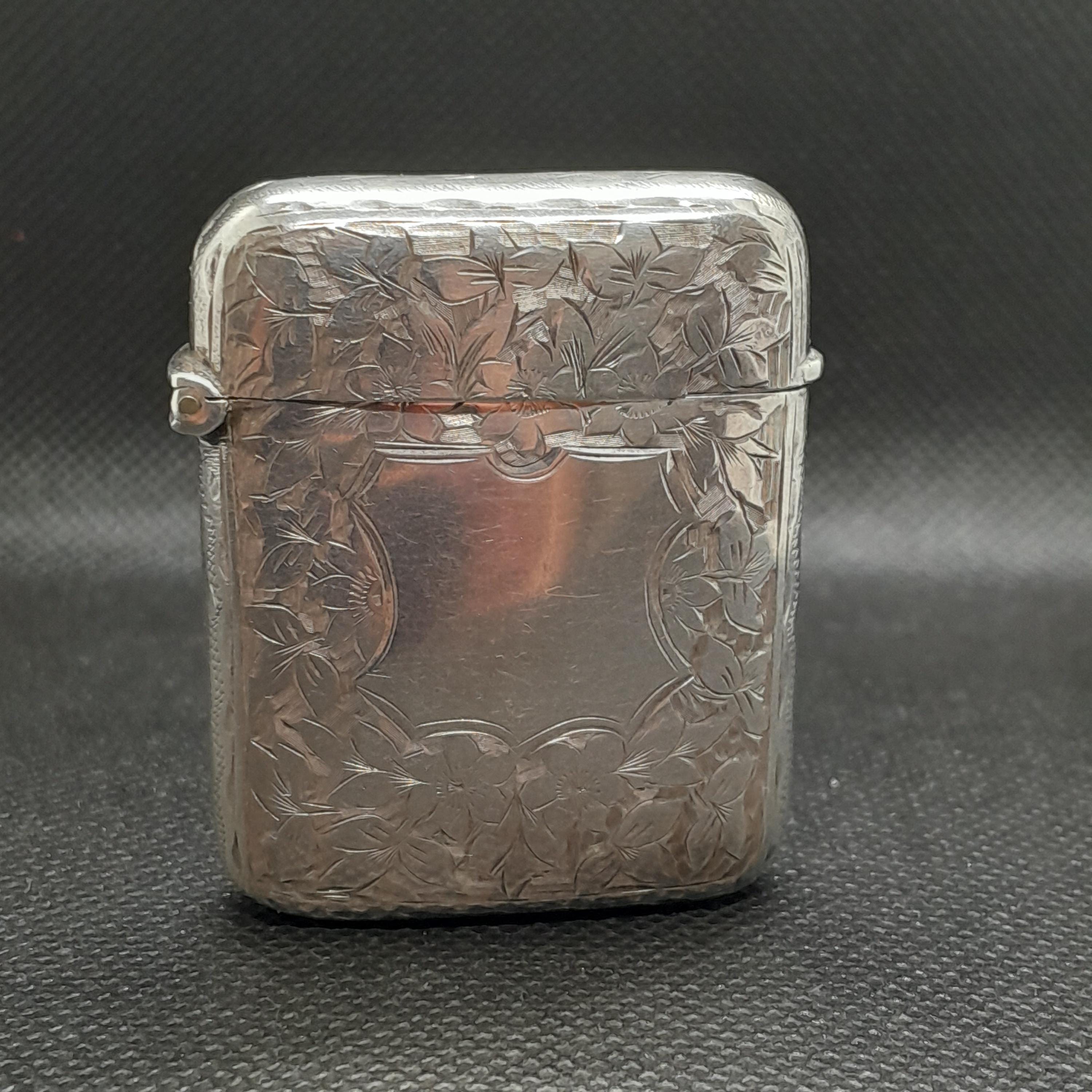 【ひろ】GLAD HAND & Co. SILVER VESTA CASE Antique Sterling Silver Vesta Case, 1897 - Etsy