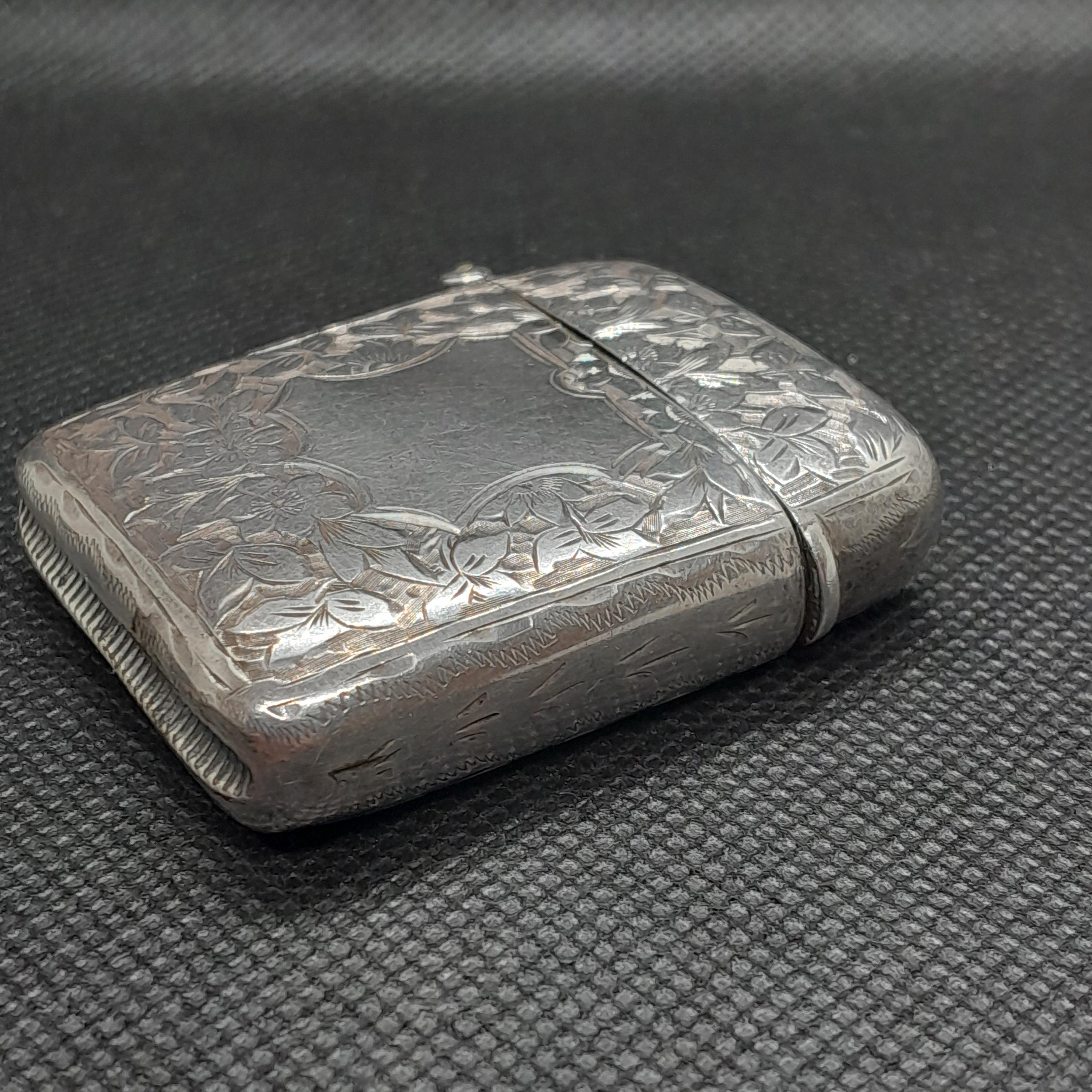 【ひろ】GLAD HAND & Co. SILVER VESTA CASE Sterling Silver Match Safe Vesta Case - M & L - Birmingham
