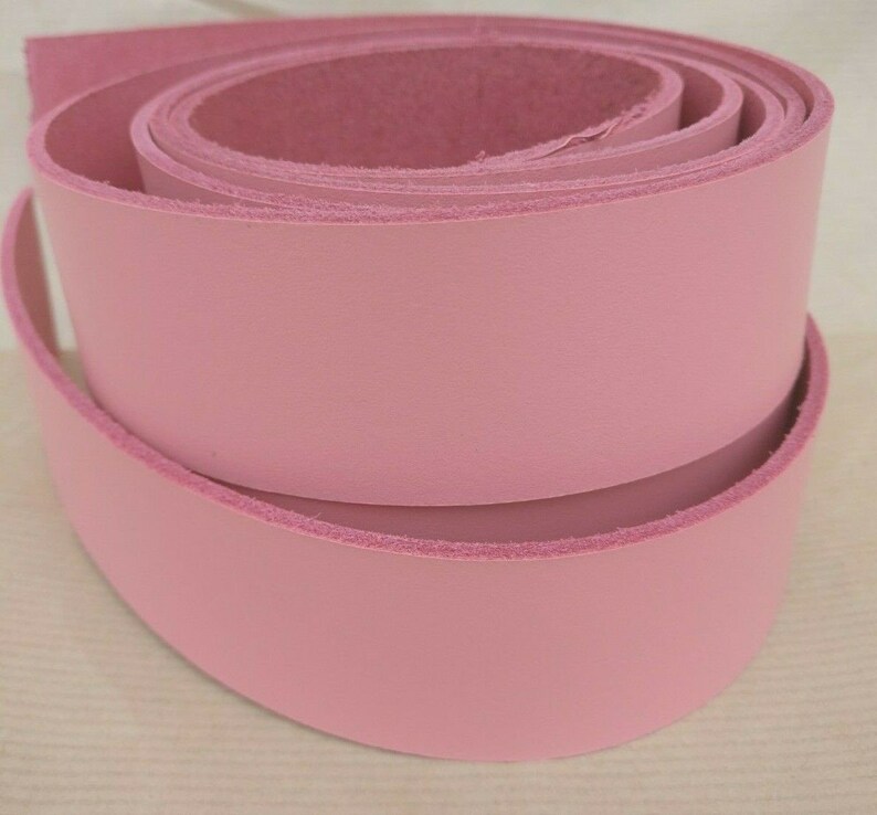 Pink Leather Strap 50 127cm Choice of Widths Cowhide Etsy UK