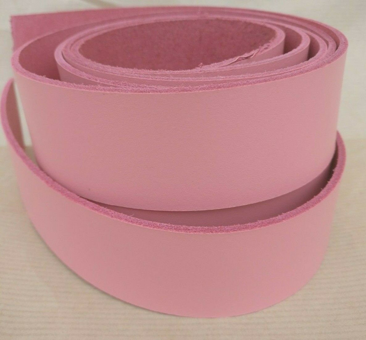 lalatia Faux Leather Straps for Crafts Leather Strips with Stitching 0.6  Inch Wide 2 Yards Long (Light Pink, 0.6''x72'')