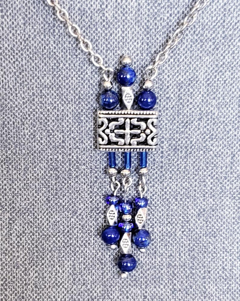 Lapis lazuli handmade necklace and earrings