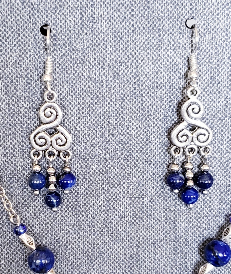 Lapis lazuli handmade necklace and earrings