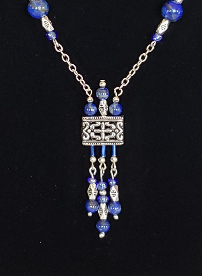 Lapis lazuli handmade necklace and earrings