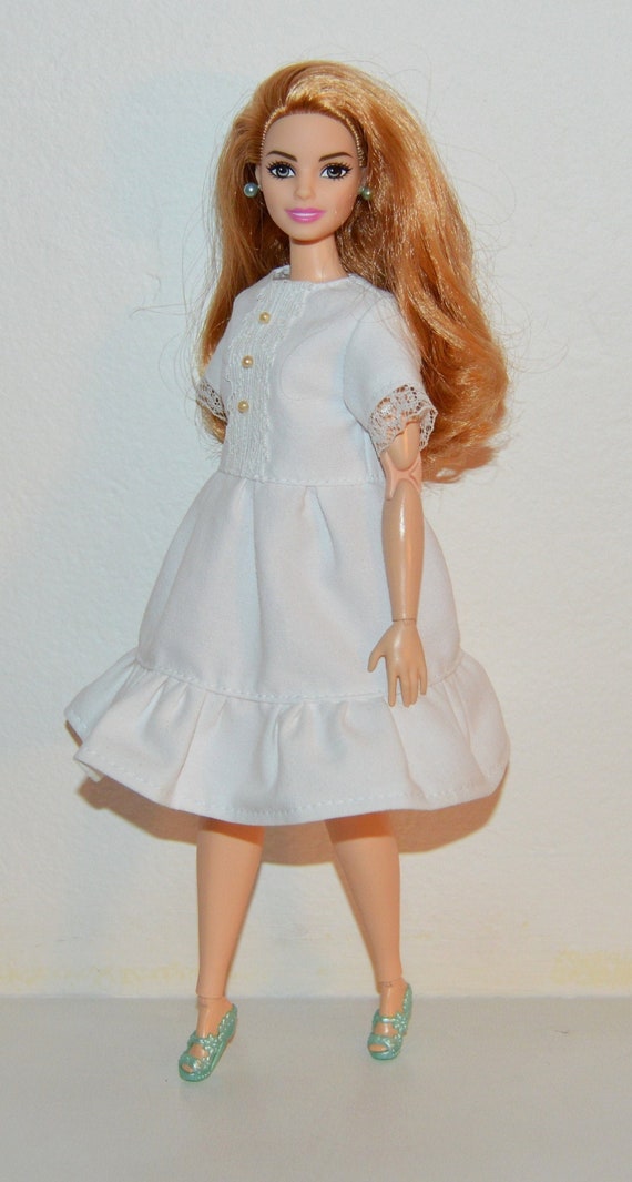 barbie doll white dress