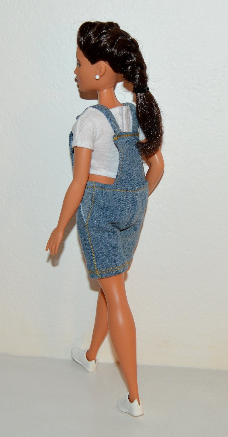 Barbie curvy denim overalls 2 set clothes for doll barbie Etsy