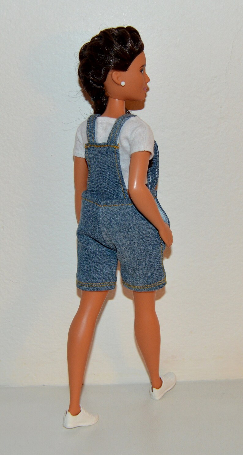 Barbie curvy denim overalls 2 set clothes for doll barbie Etsy