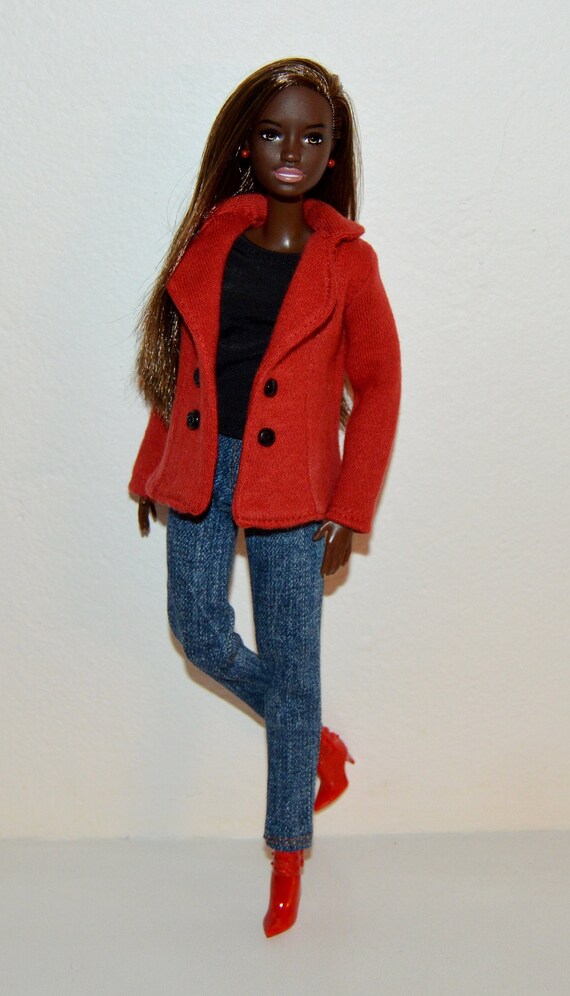 red jersey blazer
