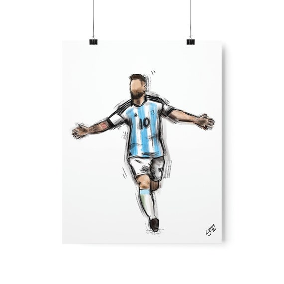 Messi Argentina World Cup 2022 Sketch Premium Matte Poster