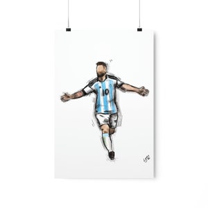 Messi Argentina Copa Mundial 2022 Sketch Premium Mate Póster imagen 9