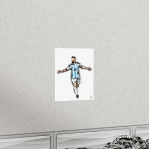 Messi Argentina Copa Mundial 2022 Sketch Premium Mate Póster imagen 7
