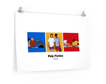 Art Print of Pulp Fiction Scenes in full color and on Premium Matte Poster Paper