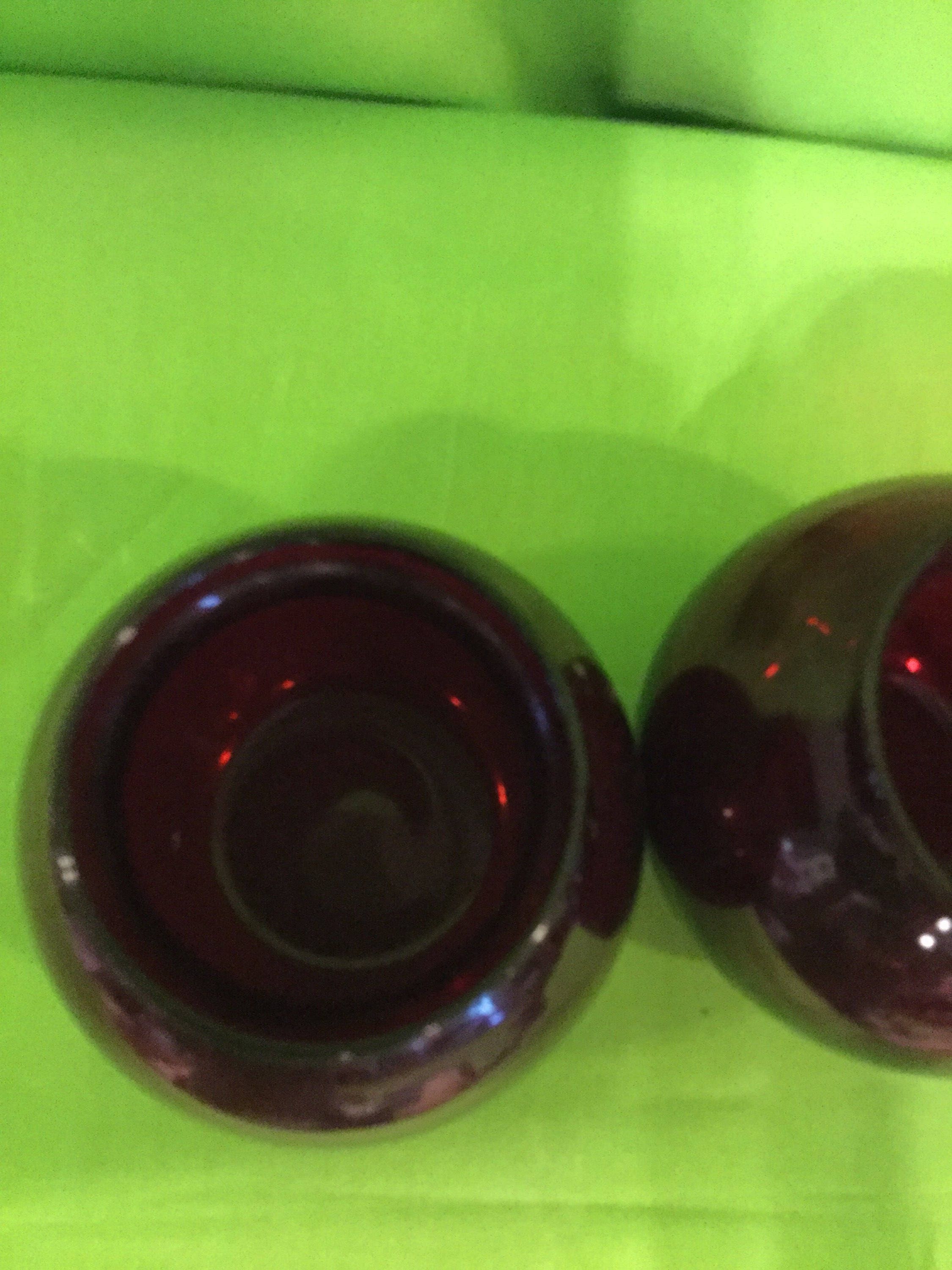 Ruby Red Glass Round Vases Etsy