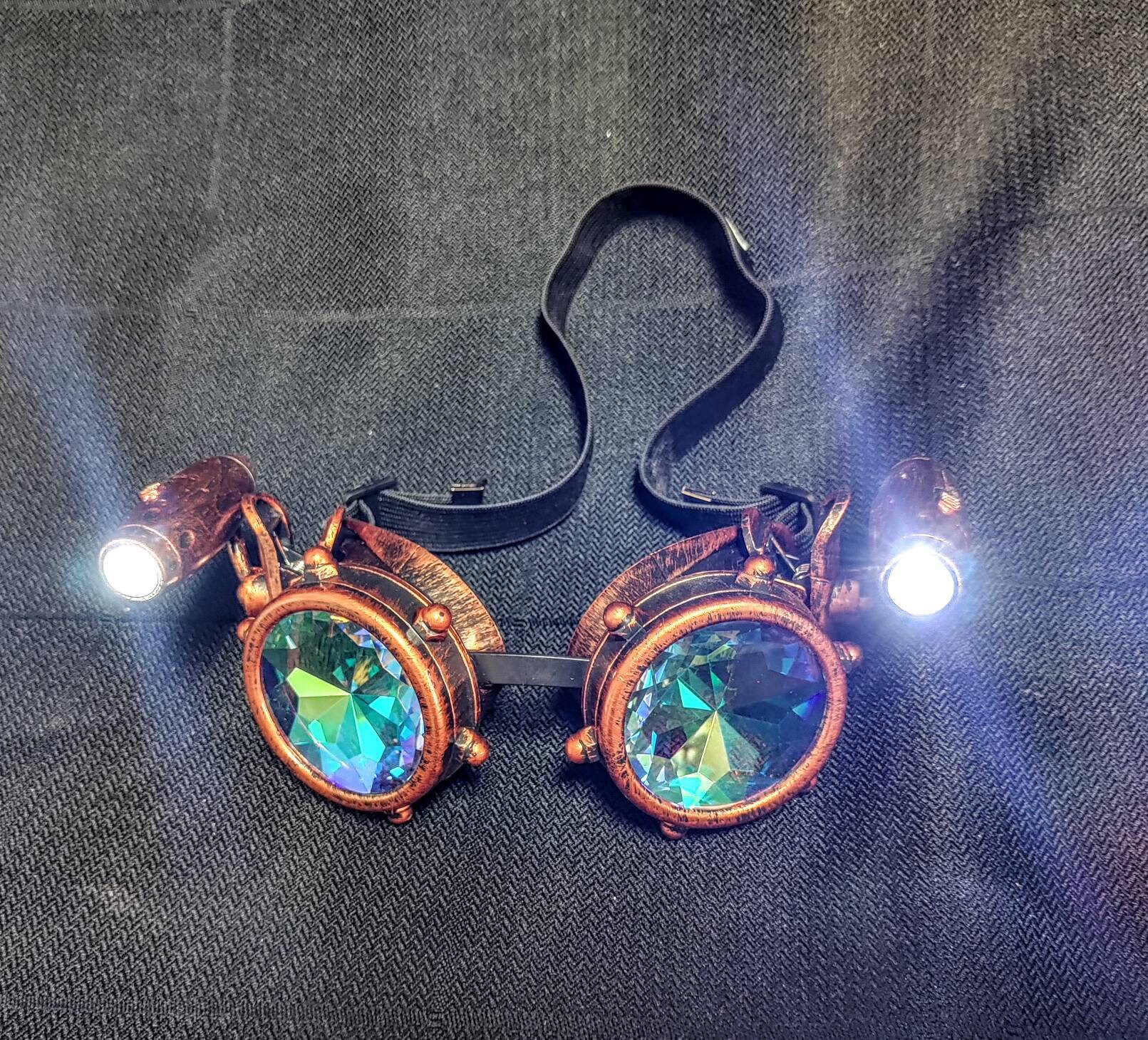 Gold Lighted Goggles Etsy