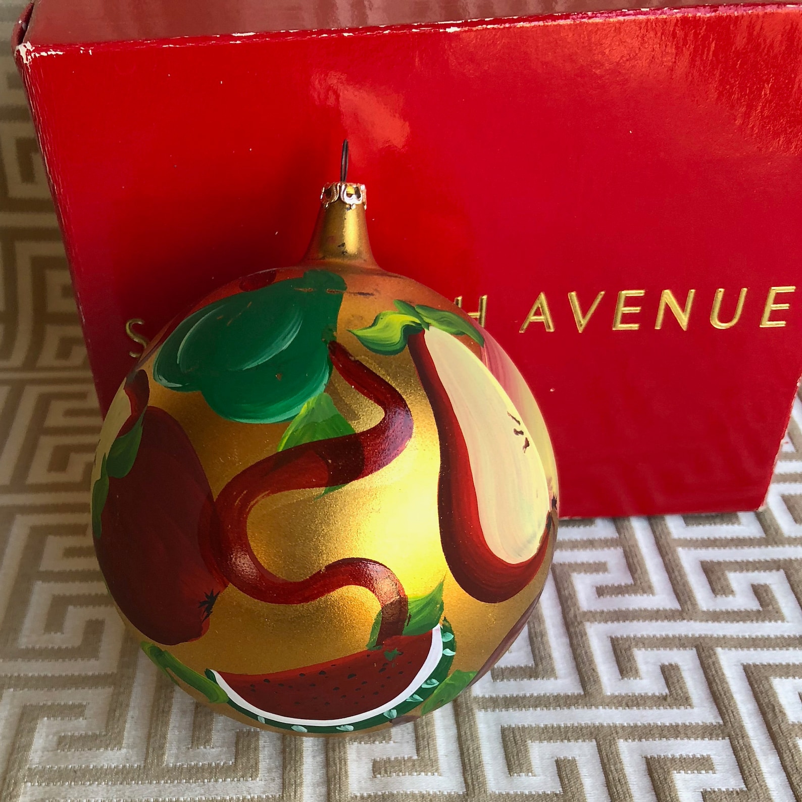 Sak's Fifth Avenue Christmas Ornament 1992 Hand Painted Etsy