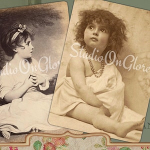 photographies vintage des années 1850 - petites filles - éphémère imprimable 5x7 » pour Junk Journal Supplies, Scrapbooking, Fabrication de cartes, Home Decor #18045